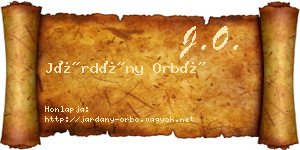 Járdány Orbó névjegykártya